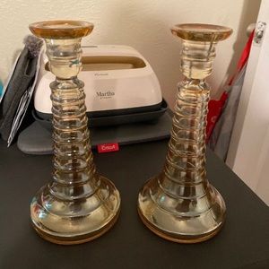 Jeanette marigold carnival glass 12 ring candle